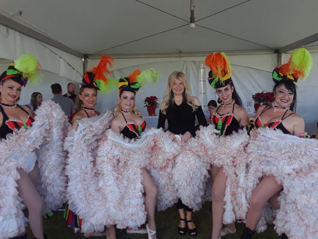 Museum supporter VIP Olexa Celine with the Can Can girls